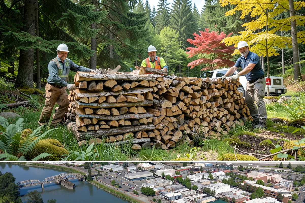 Outdoor Stacking in Mount Vernon, WA - Have wood stacked outdoors in late summer or early fall to season before the wet season.