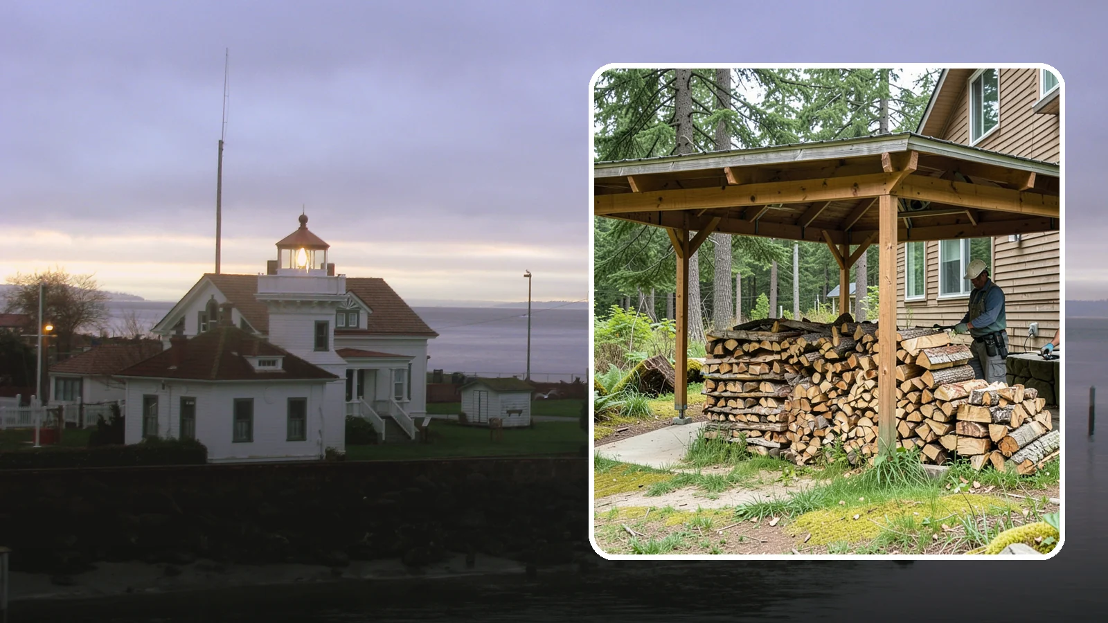 Outdoor Stacking in Mukilteo, Snohomish County, WA - We stack your delivered firewood outdoors in stable, well-ventilated rows built to season fast and stand up to PNW weather.