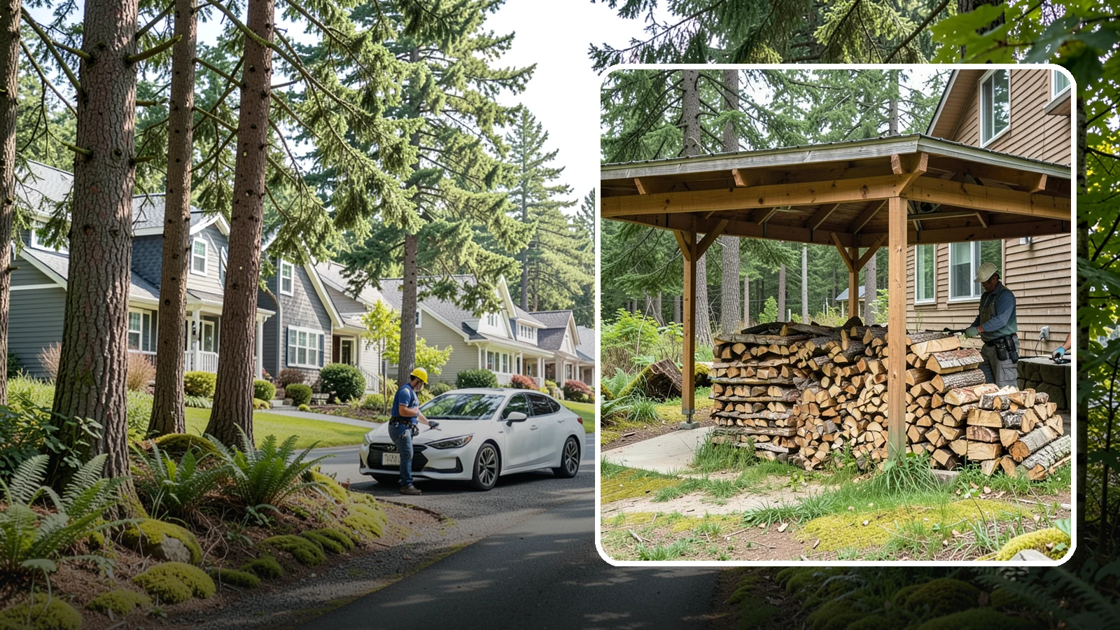 Outdoor Stacking in Normandy Park, King County, WA - We stack your delivered firewood outdoors in stable, well-ventilated rows built to season fast and stand up to PNW weather.