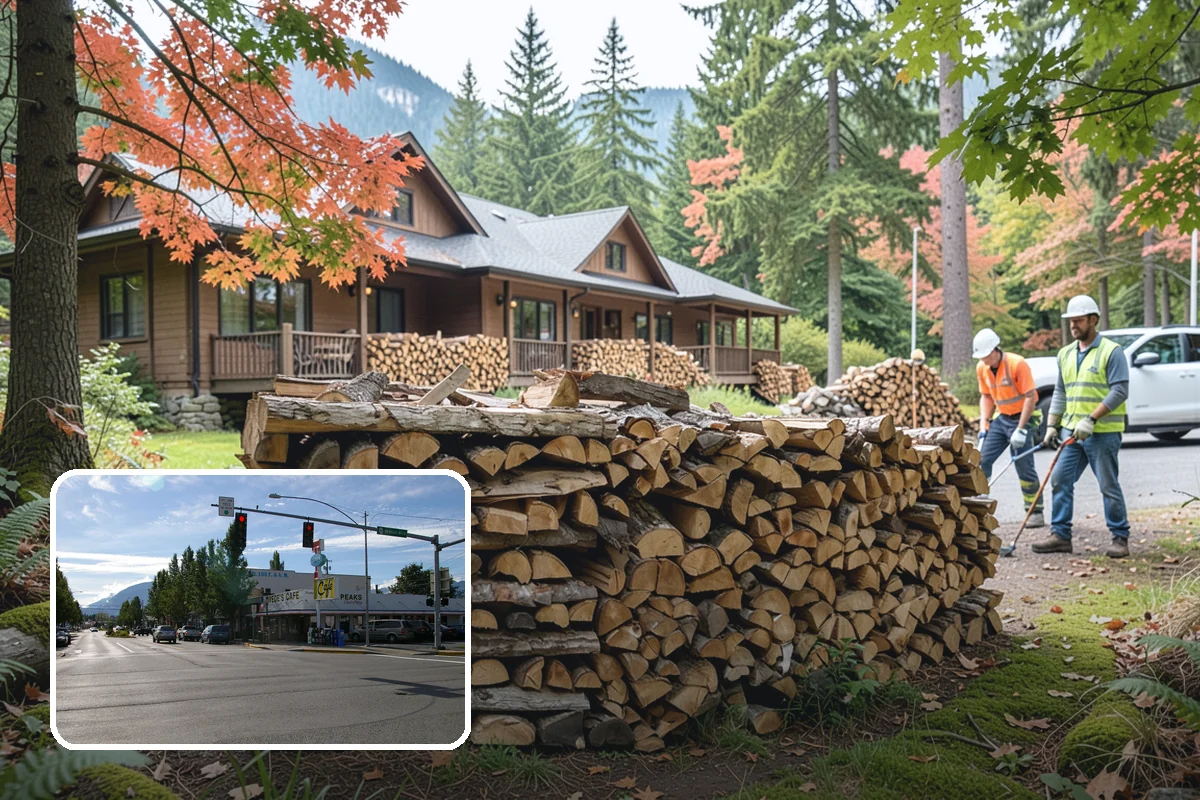 Outdoor Stacking in North Bend, King County, WA - Neat rows that dry far faster than a loose pile