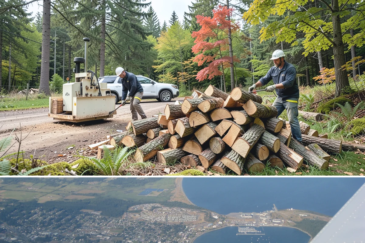 Outdoor Stacking in Oak Harbor, Island County, WA - Have wood stacked outdoors in late summer or early fall to season before the wet season.