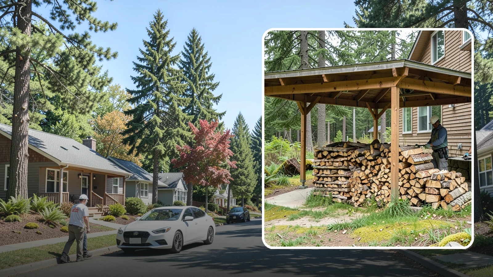 Outdoor Stacking in Orting, Pierce County, WA - We stack your delivered firewood outdoors in stable, well-ventilated rows built to season fast and stand up to PNW weather.