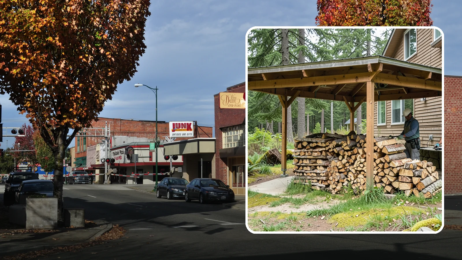 Outdoor Stacking in Puyallup, Pierce County, WA - We stack your delivered firewood outdoors in stable, well-ventilated rows built to season fast and stand up to PNW weather.