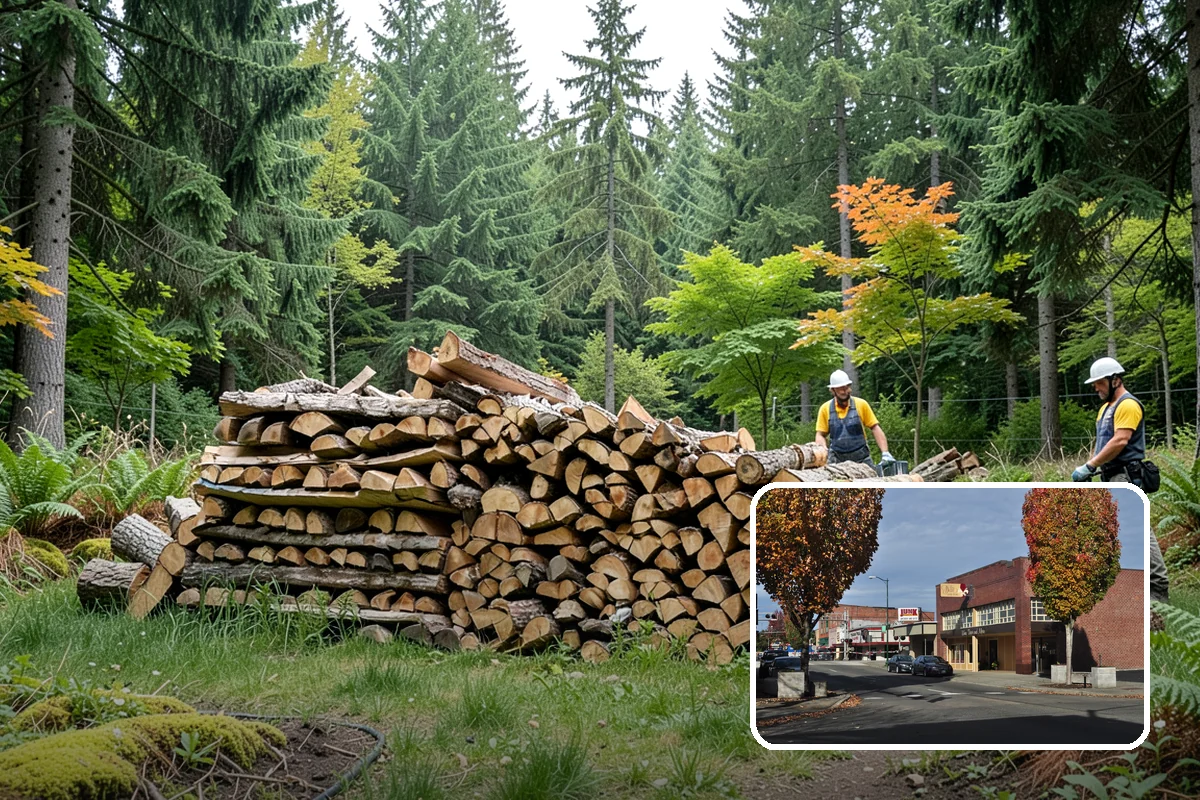 Outdoor Stacking in Puyallup, Pierce County, WA - Neat rows that dry far faster than a loose pile