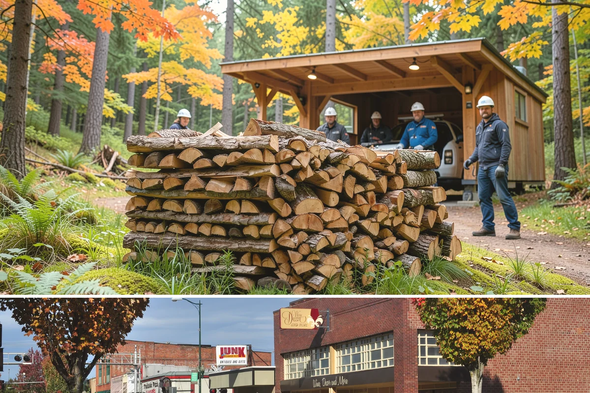 Outdoor Stacking in Puyallup, Pierce County, WA - Have wood stacked outdoors in late summer or early fall to season before the wet season.