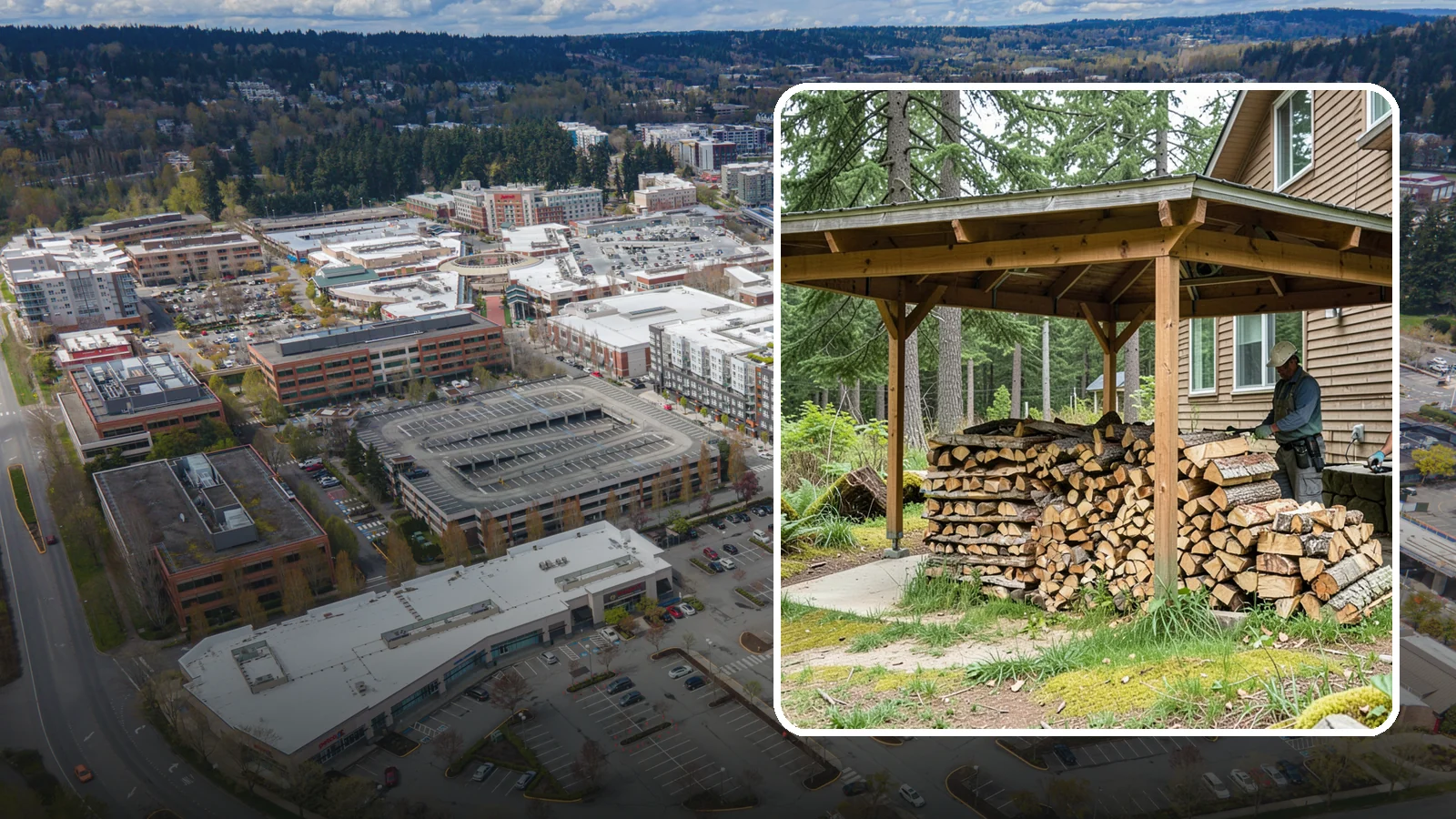 Outdoor Stacking in Redmond, King County, WA - We stack your delivered firewood outdoors in stable, well-ventilated rows built to season fast and stand up to PNW weather.