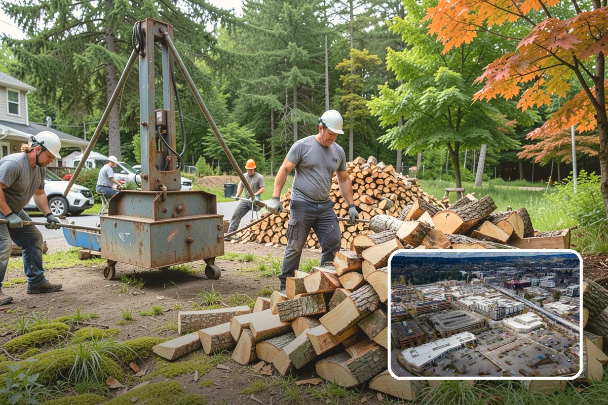 Outdoor Stacking in Redmond, King County, WA - Neat rows that dry far faster than a loose pile
