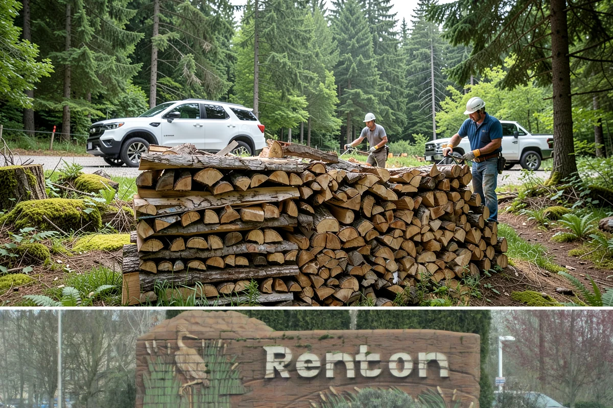 Outdoor Stacking in Renton, King County, WA - Have wood stacked outdoors in late summer or early fall to season before the wet season.