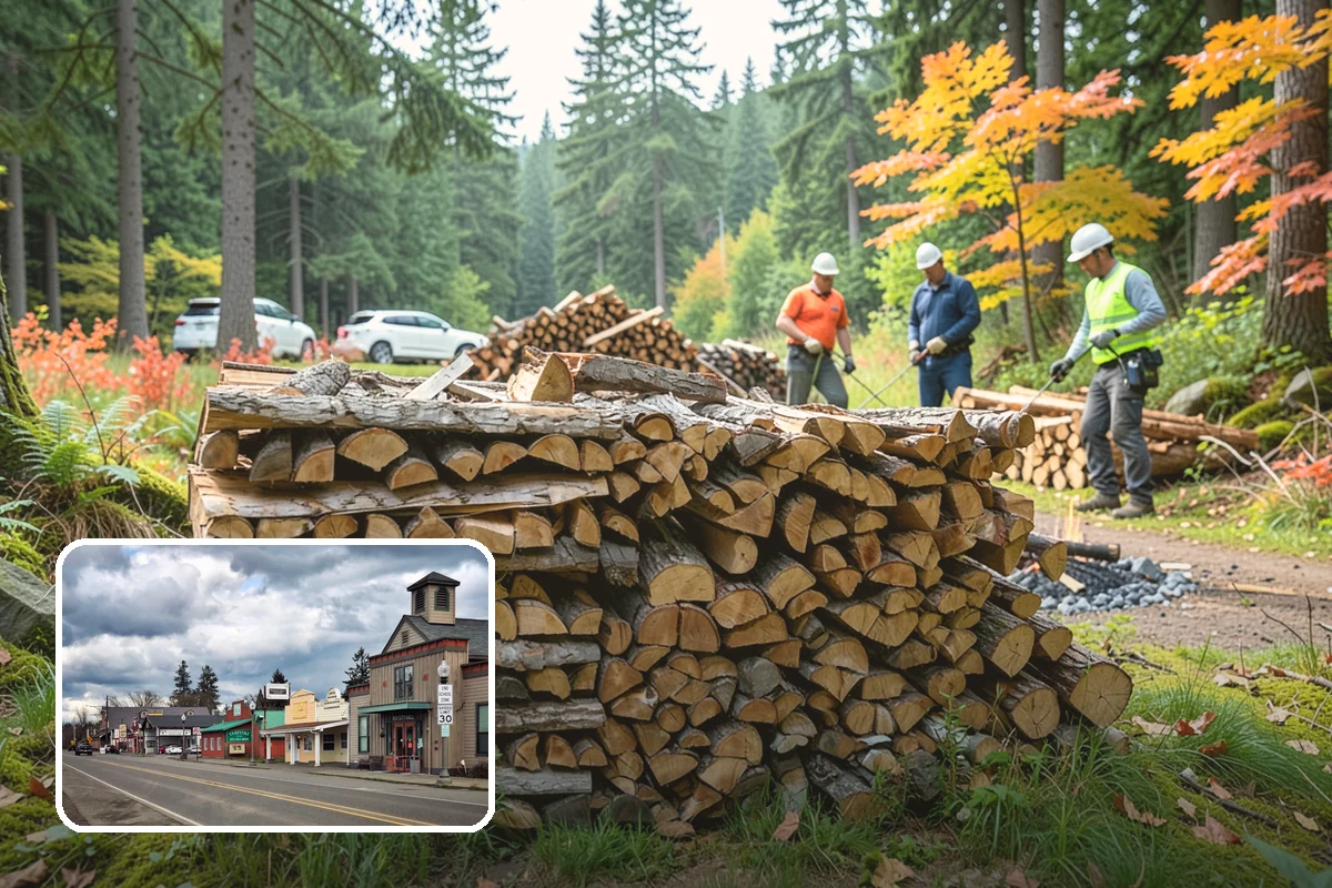 Outdoor Stacking in Roy, Pierce County, WA - Neat rows that dry far faster than a loose pile