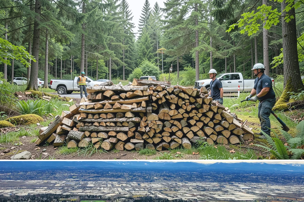 Outdoor Stacking in SeaTac, King County, WA - Have wood stacked outdoors in late summer or early fall to season before the wet season.