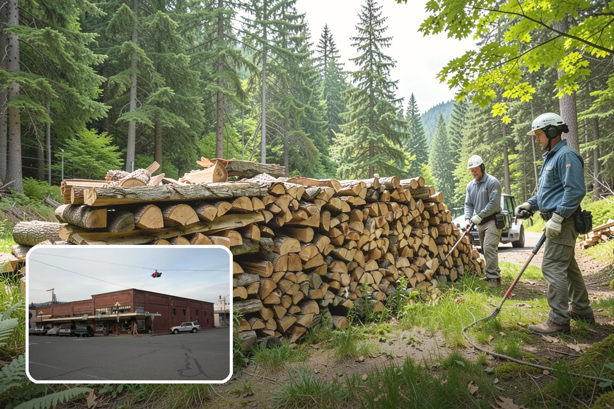 Outdoor Stacking in Sedro-Woolley, Skagit County, WA - Neat rows that dry far faster than a loose pile