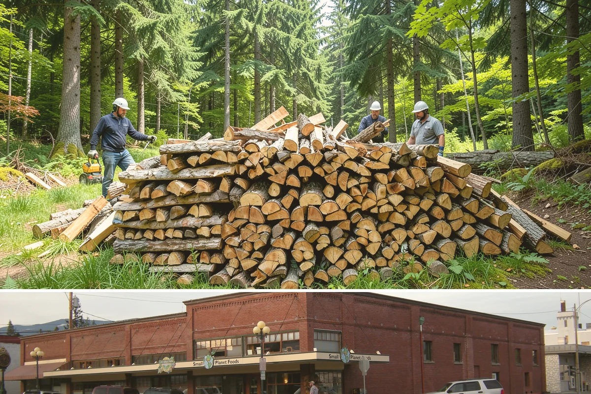 Outdoor Stacking in Sedro-Woolley, Skagit County, WA - Have wood stacked outdoors in late summer or early fall to season before the wet season.