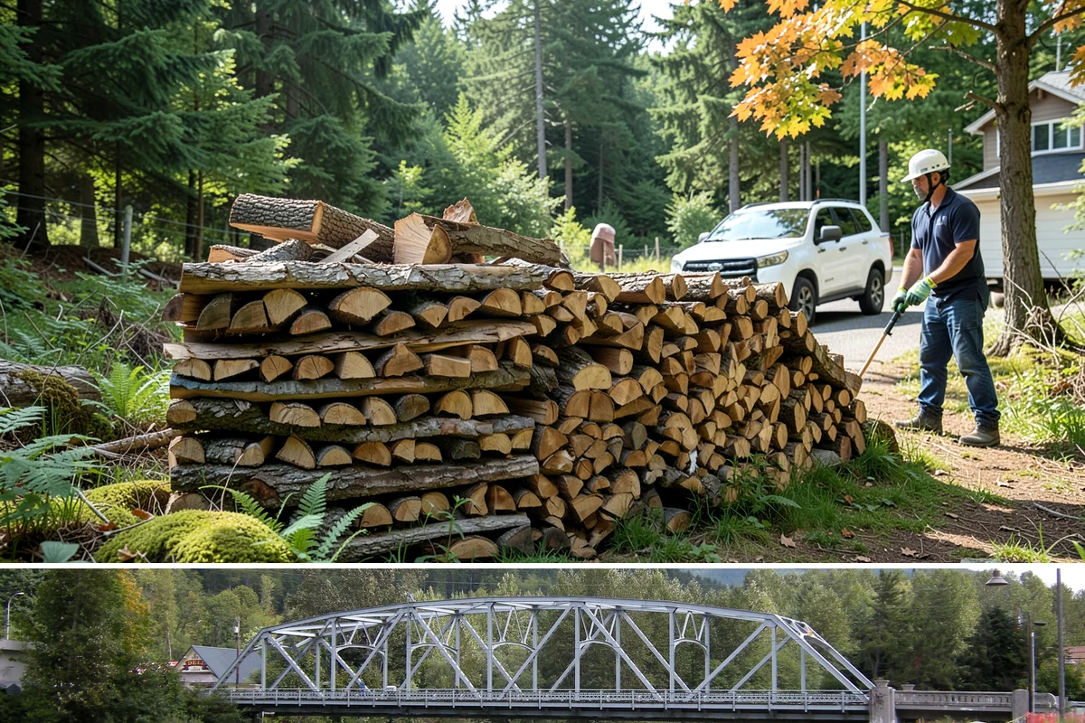 Outdoor Stacking in Skykomish, King County, WA - Have wood stacked outdoors in late summer or early fall to season before the wet season.