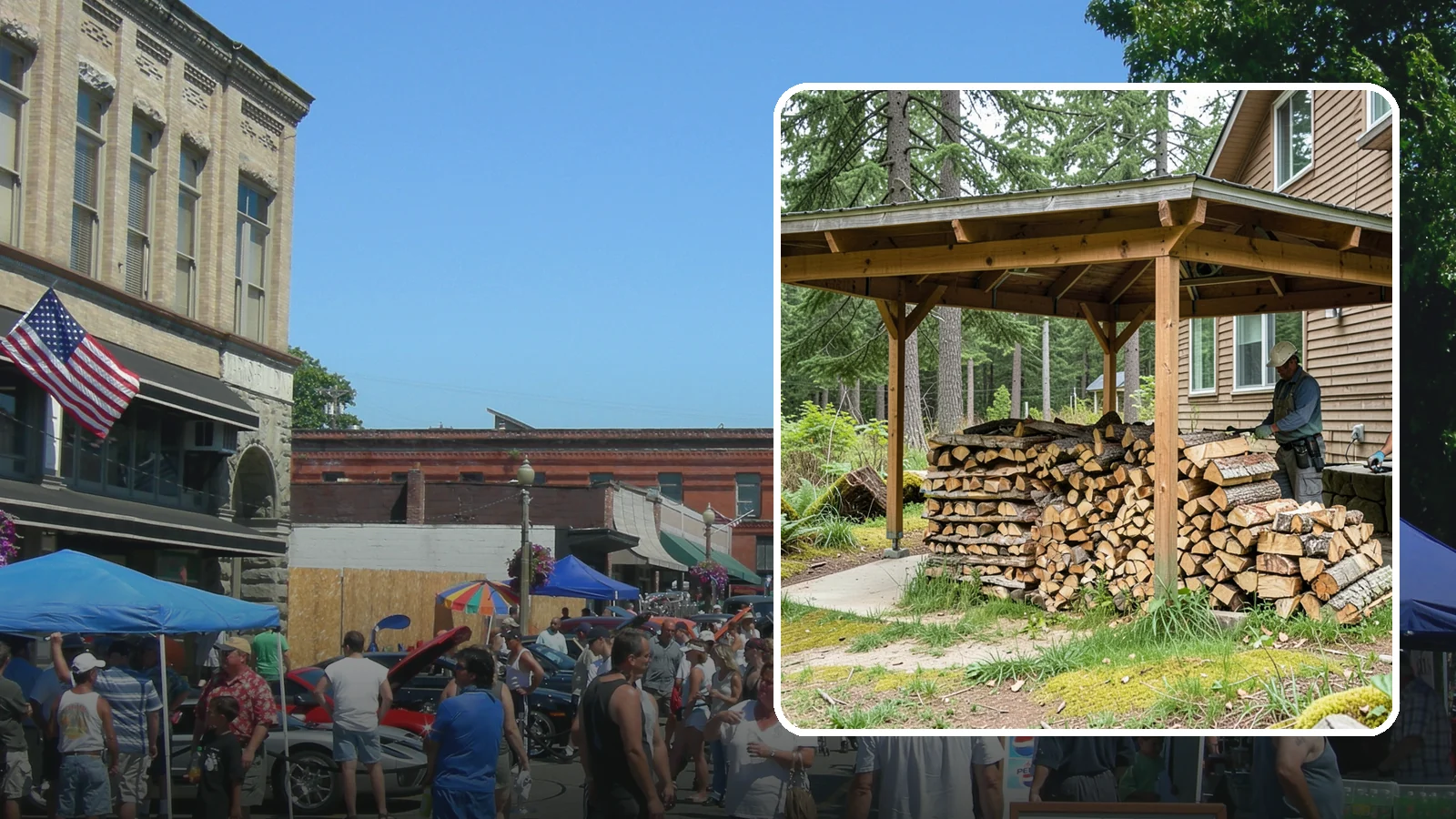 Outdoor Stacking in Snohomish, Snohomish County, WA - We stack your delivered firewood outdoors in stable, well-ventilated rows built to season fast and stand up to PNW weather.