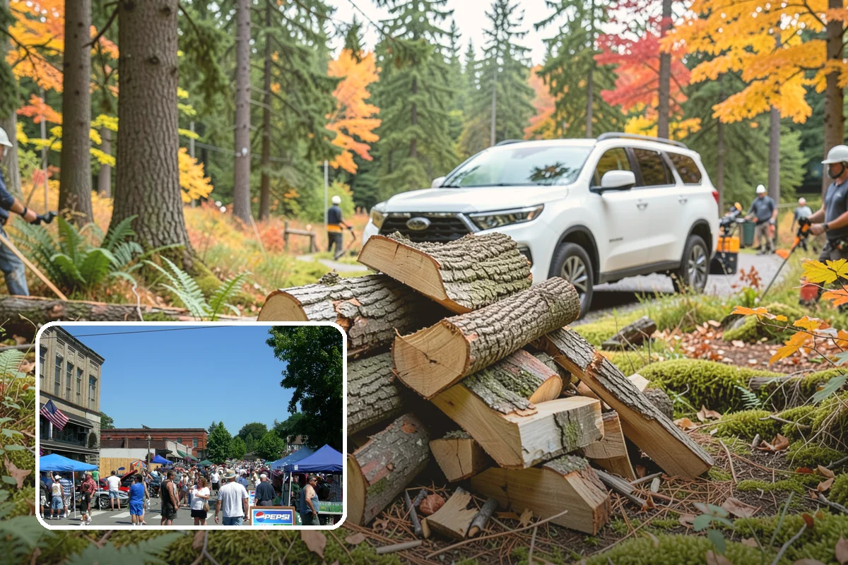 Outdoor Stacking in Snohomish, Snohomish County, WA - Neat rows that dry far faster than a loose pile
