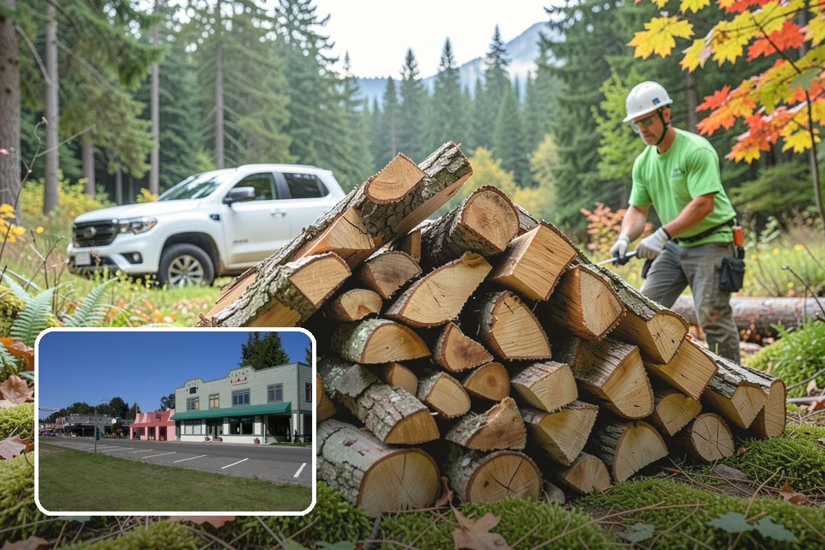 Outdoor Stacking in Snoqualmie, King County, WA - Neat rows that dry far faster than a loose pile