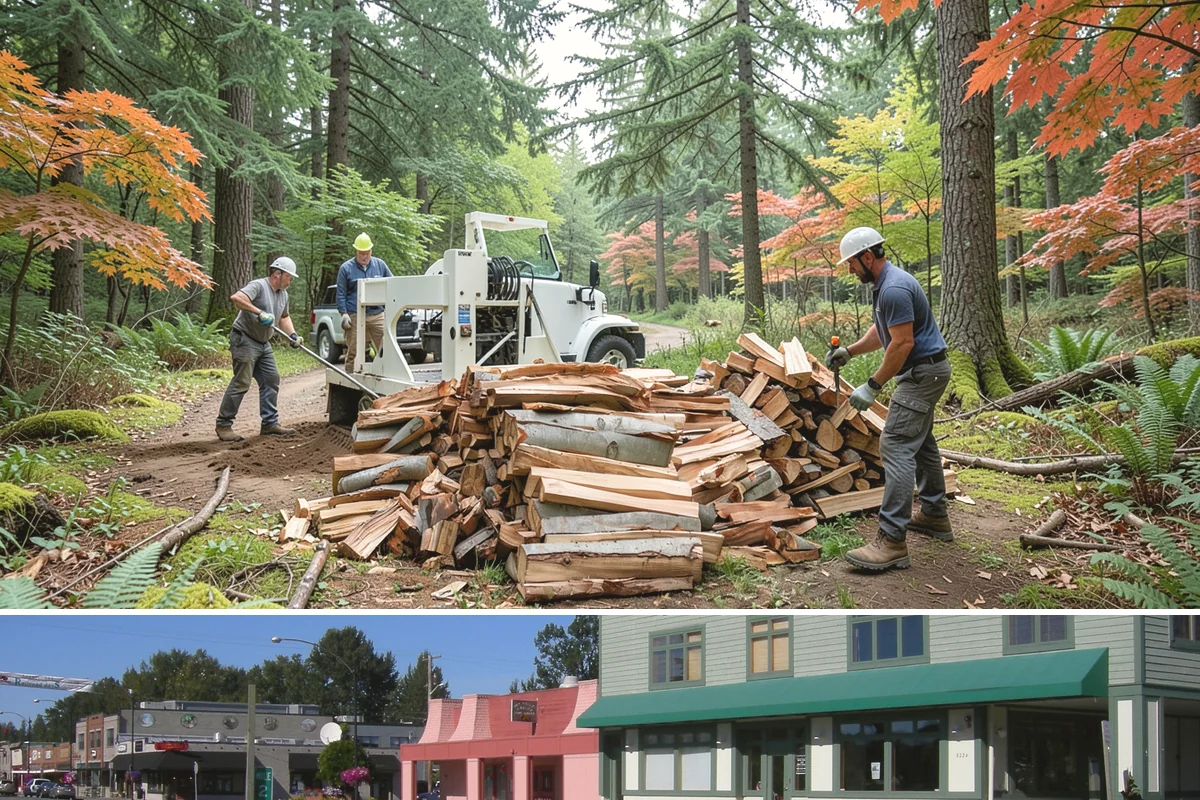 Outdoor Stacking in Snoqualmie, King County, WA - Have wood stacked outdoors in late summer or early fall to season before the wet season.