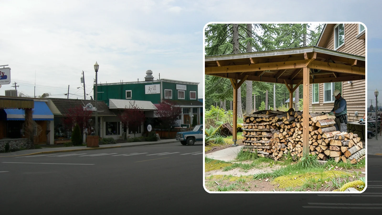 Outdoor Stacking in Stanwood, Snohomish County, WA - We stack your delivered firewood outdoors in stable, well-ventilated rows built to season fast and stand up to PNW weather.