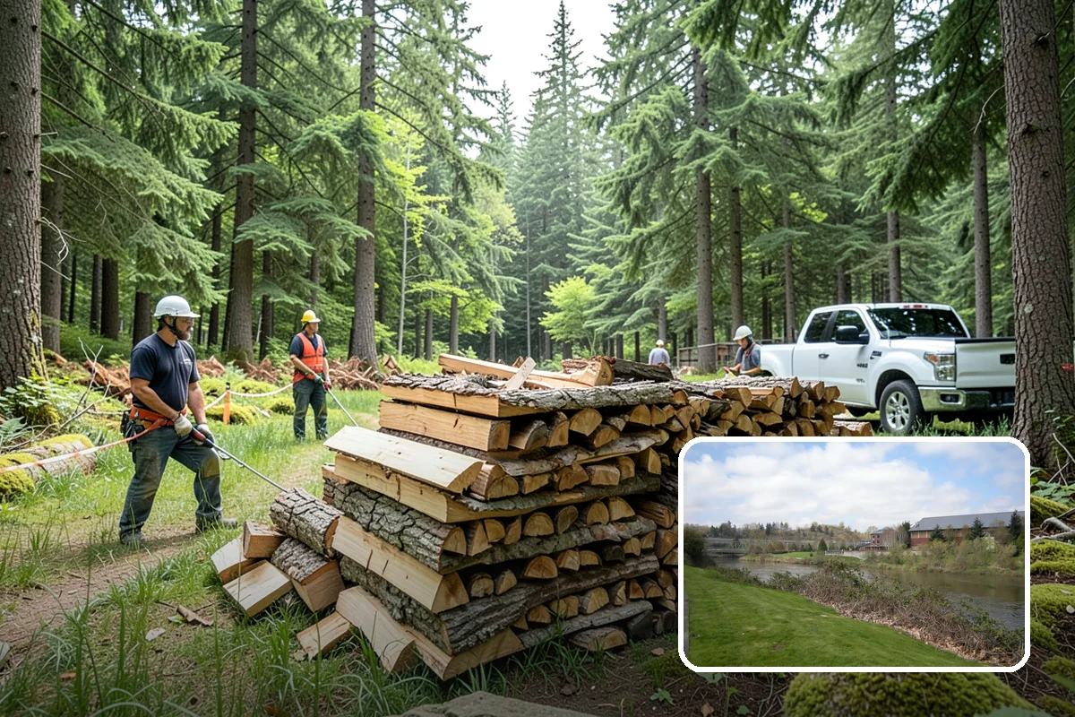 Outdoor Stacking in Tukwila, King County, WA - Neat rows that dry far faster than a loose pile