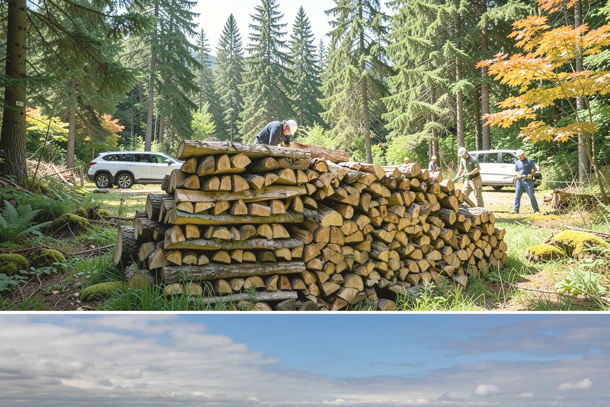 Outdoor Stacking in University Place, Pierce County, WA - Have wood stacked outdoors in late summer or early fall to season before the wet season.