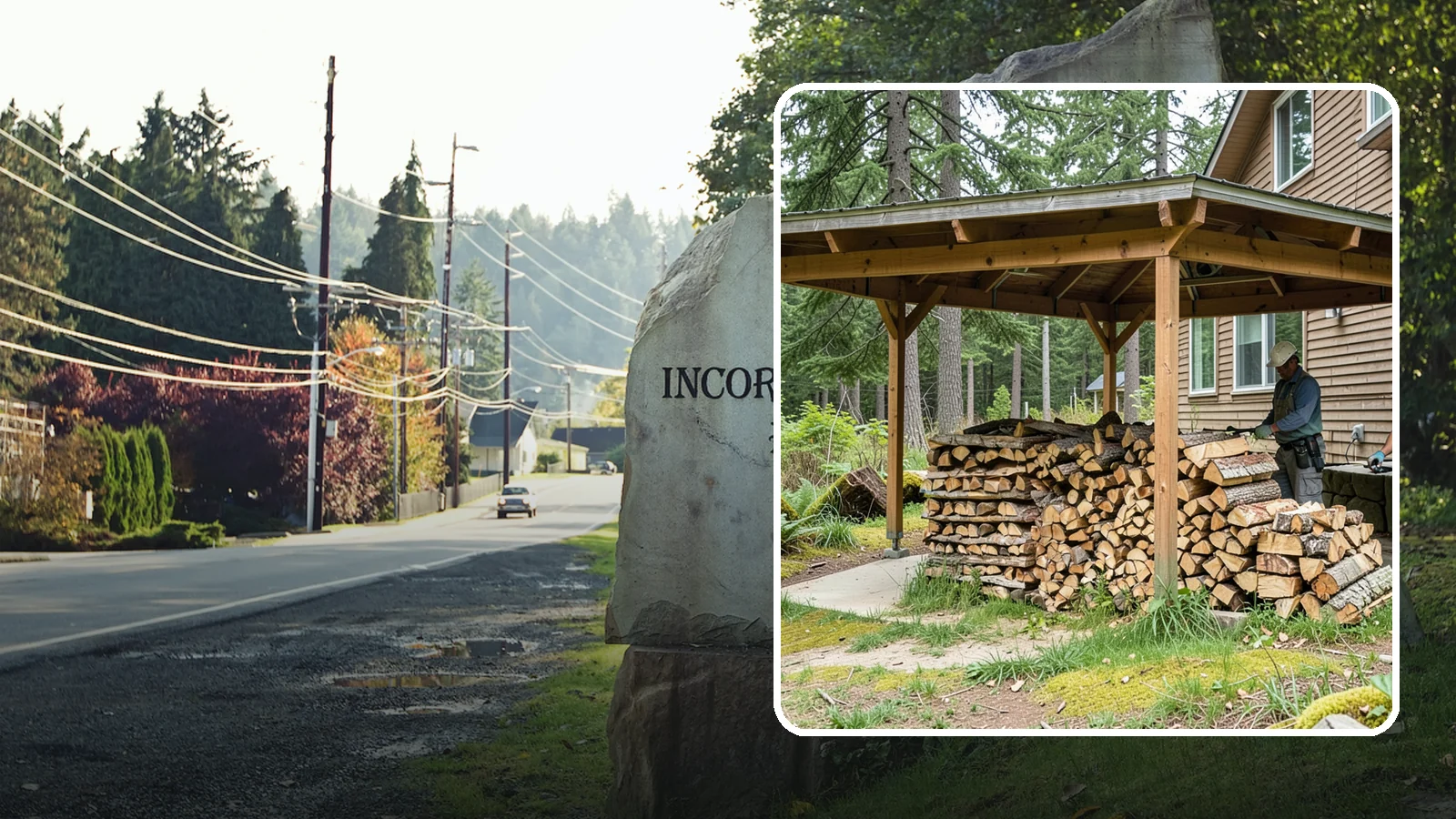 Outdoor Stacking in Wilkeson, Pierce County, WA - We stack your delivered firewood outdoors in stable, well-ventilated rows built to season fast and stand up to PNW weather.