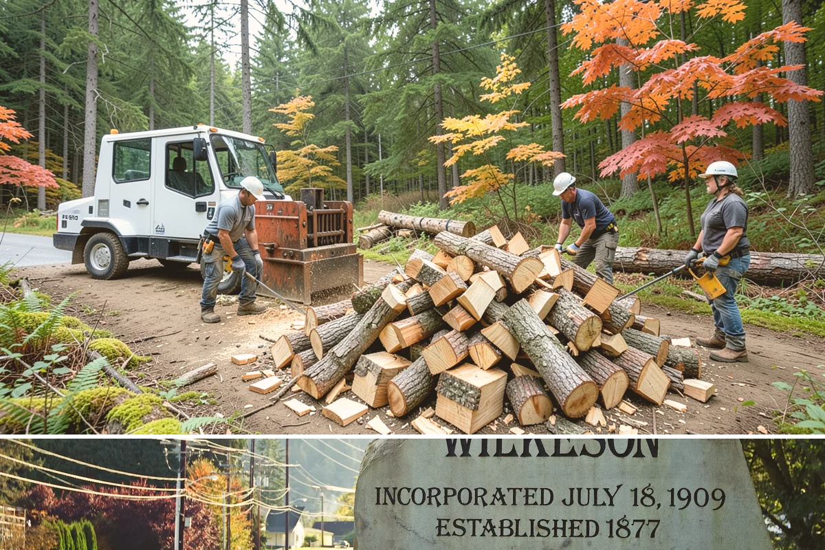 Outdoor Stacking in Wilkeson, Pierce County, WA - Have wood stacked outdoors in late summer or early fall to season before the wet season.