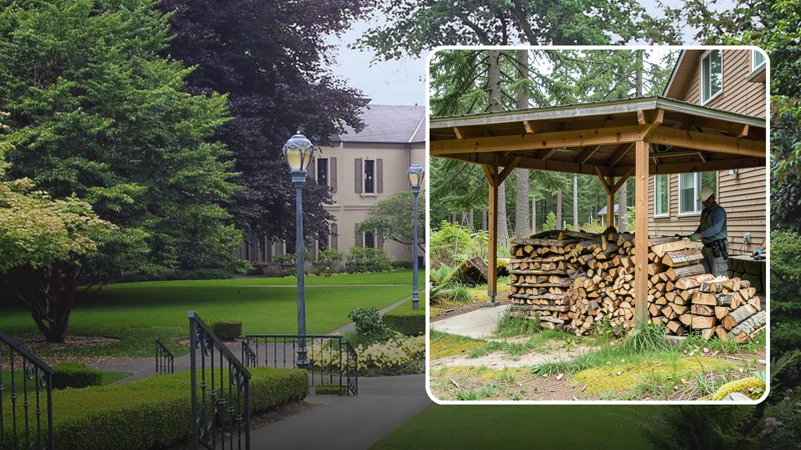 Outdoor Stacking in Woodinville, King County, WA - We stack your delivered firewood outdoors in stable, well-ventilated rows built to season fast and stand up to PNW weather.