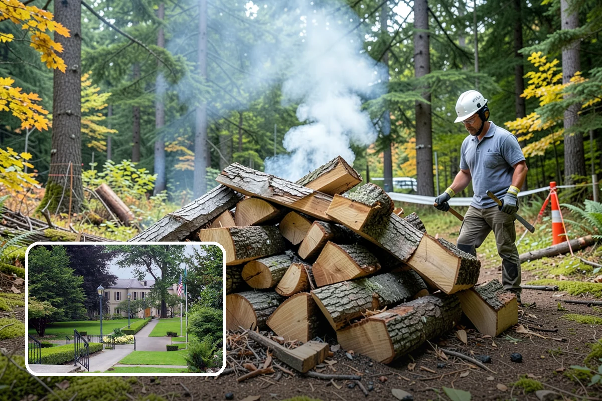 Outdoor Stacking in Woodinville, King County, WA - Neat rows that dry far faster than a loose pile