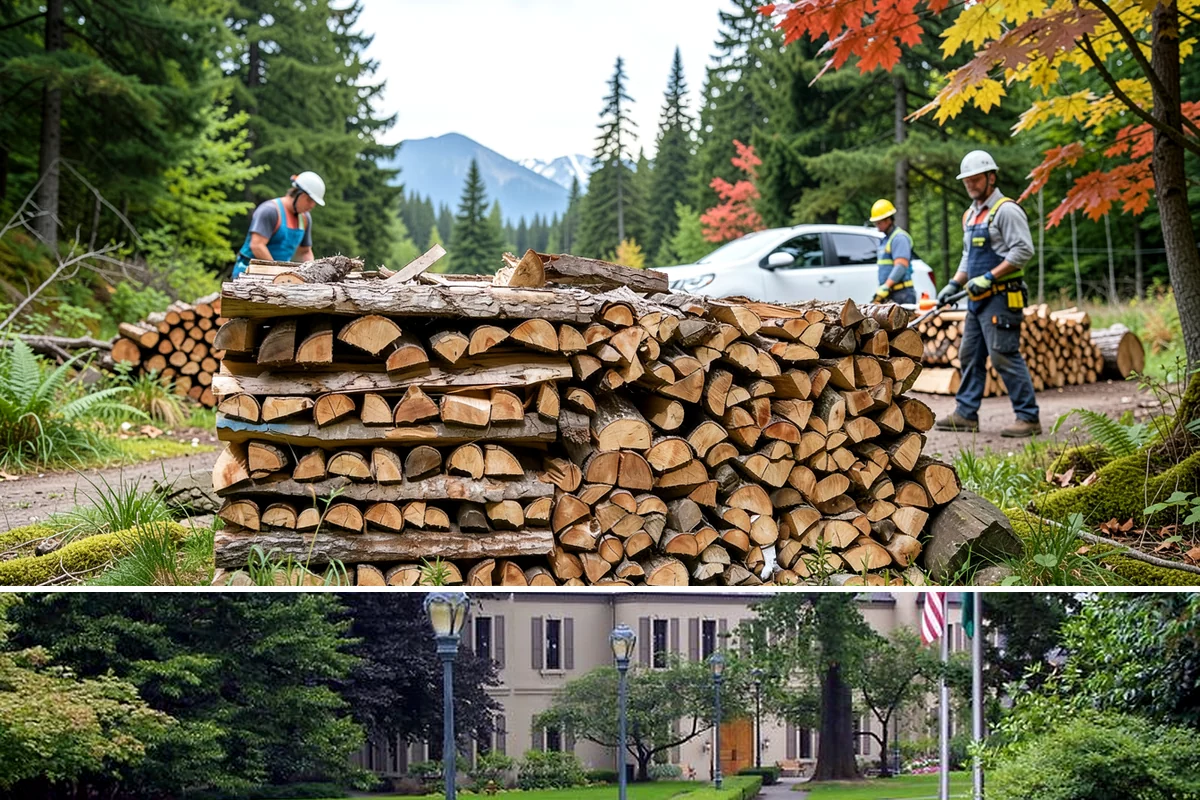 Outdoor Stacking in Woodinville, King County, WA - Have wood stacked outdoors in late summer or early fall to season before the wet season.