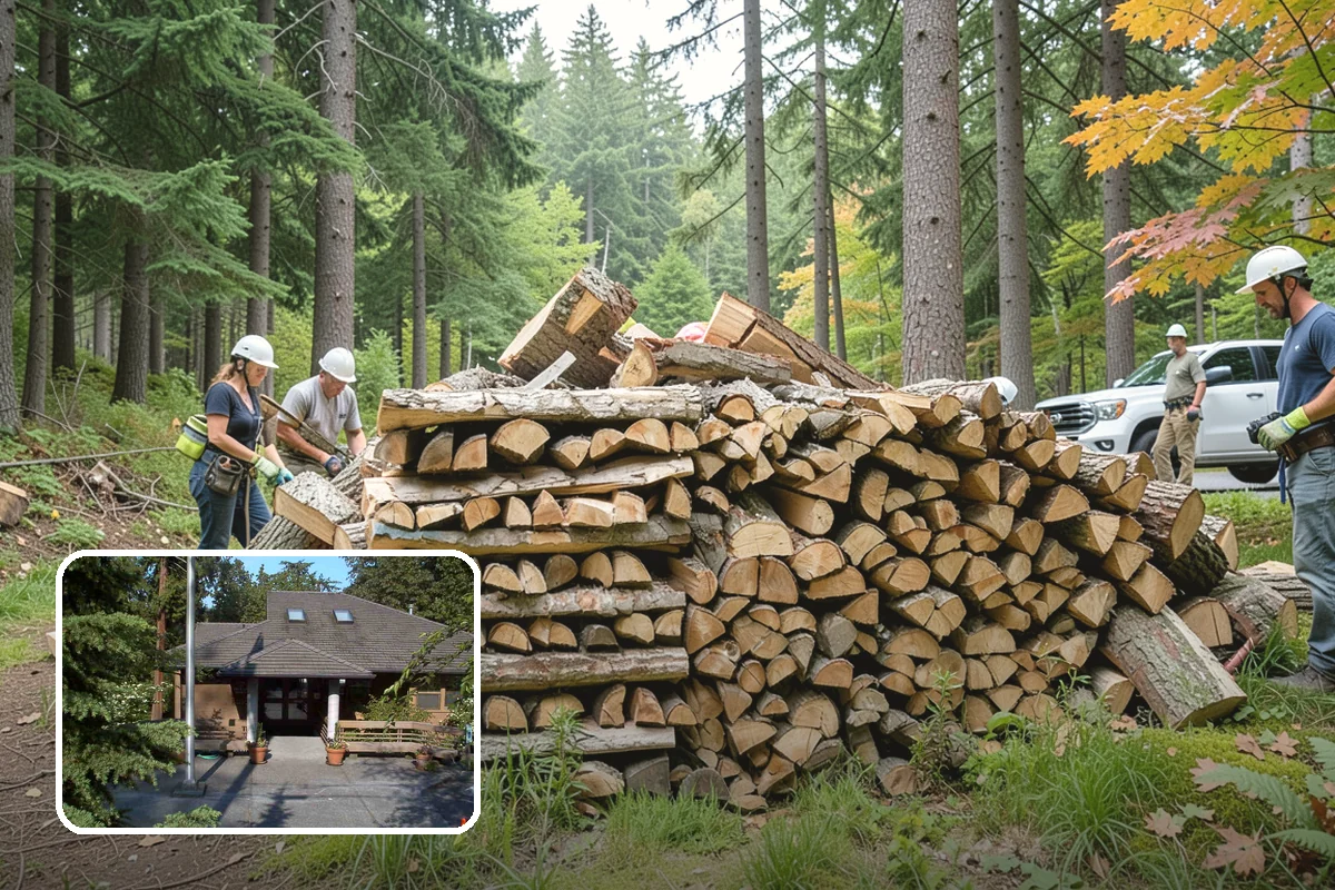 Outdoor Stacking in Yarrow Point, King County, WA - Neat rows that dry far faster than a loose pile