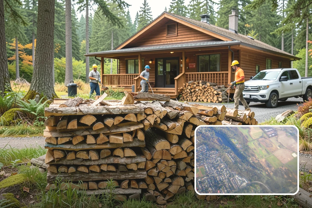 Palletized Firewood in Algona, King County, WA - Clean, organized wood kept off wet ground