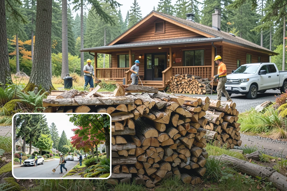 Palletized Firewood in Beaux Arts Village, King County, WA - Clean, organized wood kept off wet ground