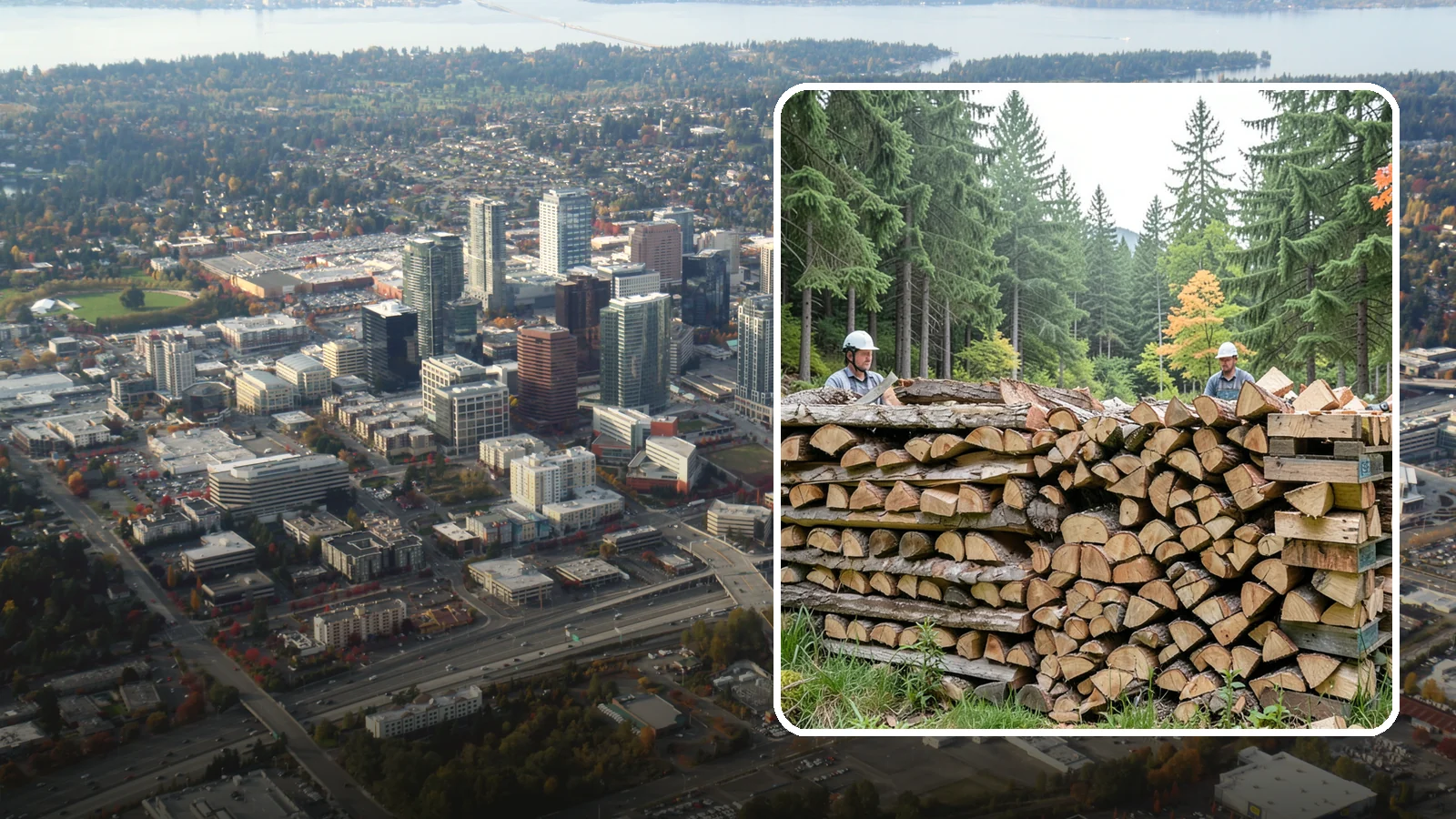 Palletized Firewood in Bellevue, King County, WA - Firewood stacked and secured on pallets for clean handling, easy storage, and forklift transfer.