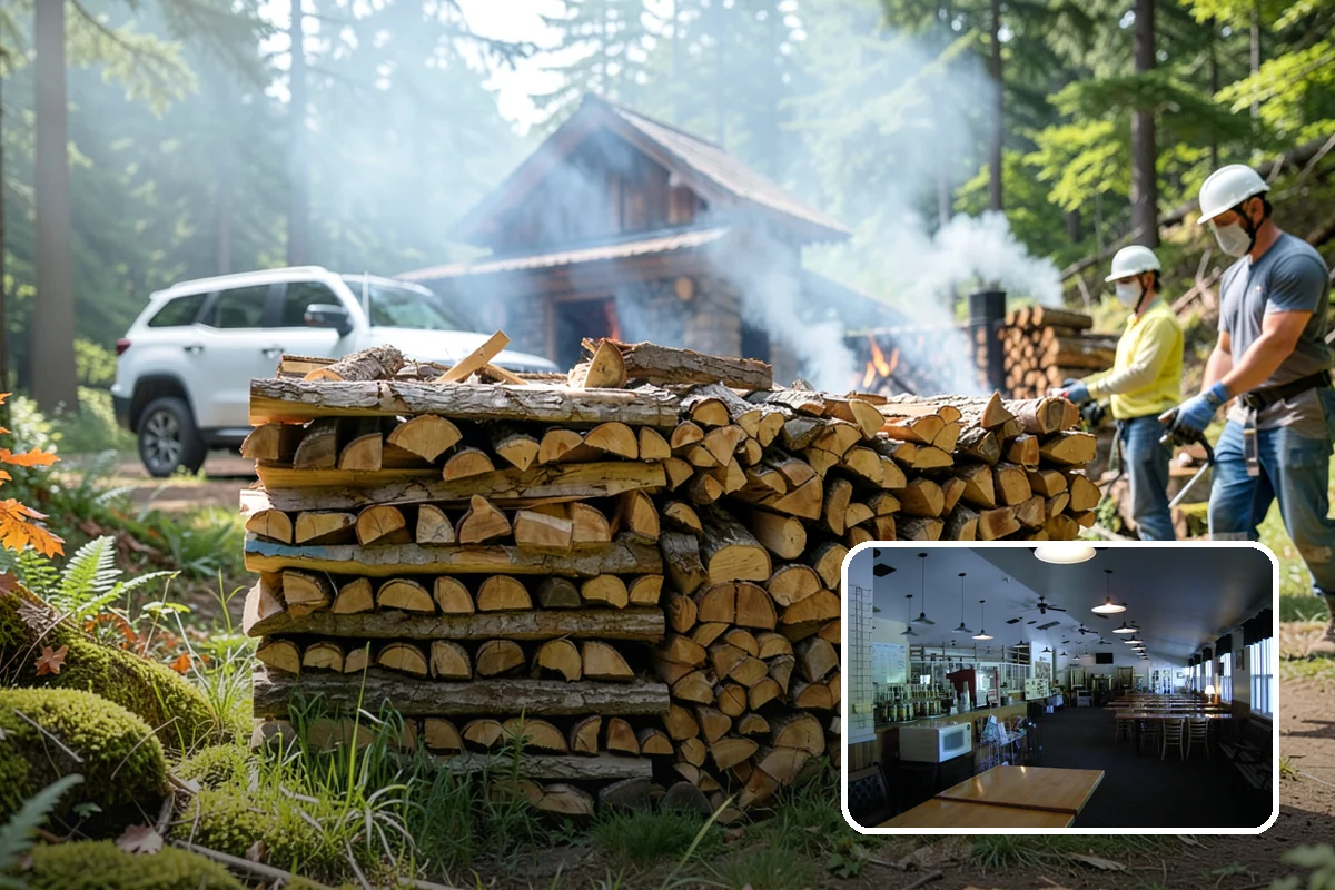 Palletized Firewood in Black Diamond, King County, WA - Clean, organized wood kept off wet ground