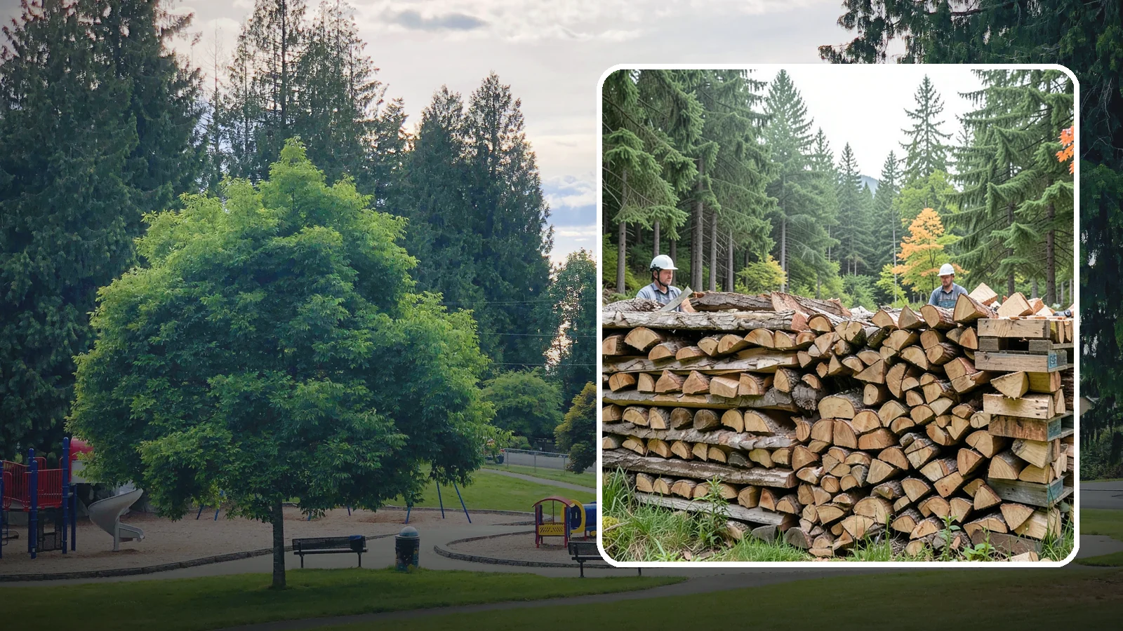 Palletized Firewood in Bonney Lake, Pierce County, WA - Firewood stacked and secured on pallets for clean handling, easy storage, and forklift transfer.