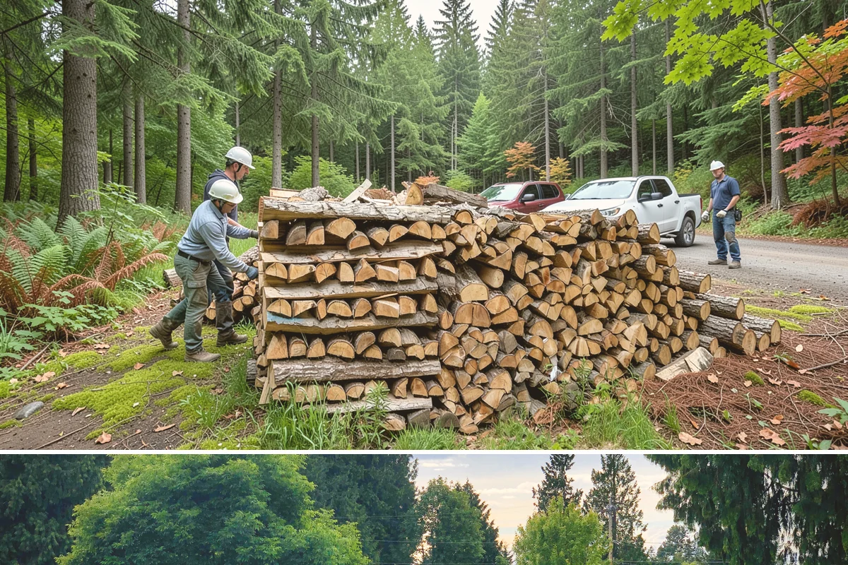Palletized Firewood in Bonney Lake, Pierce County, WA - Palletized orders are popular ahead of fall and winter when clean bulk storage matters most.