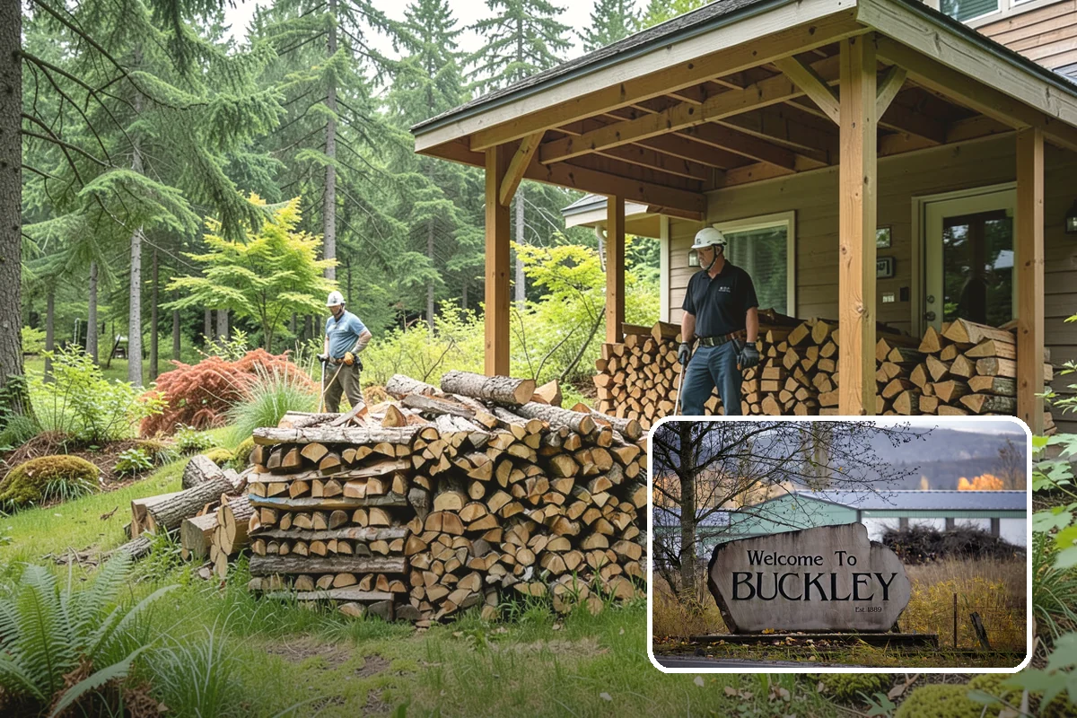 Palletized Firewood in Buckley, Pierce County, WA - Clean, organized wood kept off wet ground