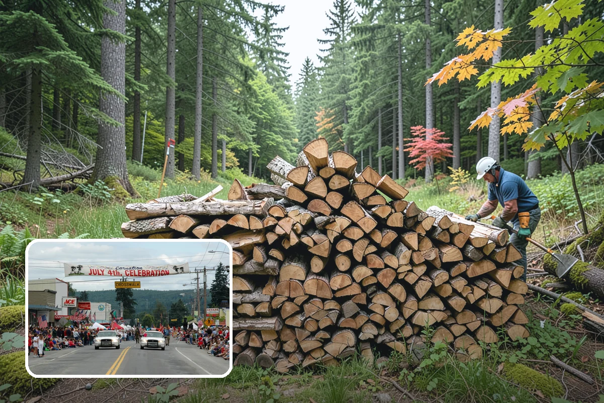 Palletized Firewood in Carnation, King County, WA - Clean, organized wood kept off wet ground