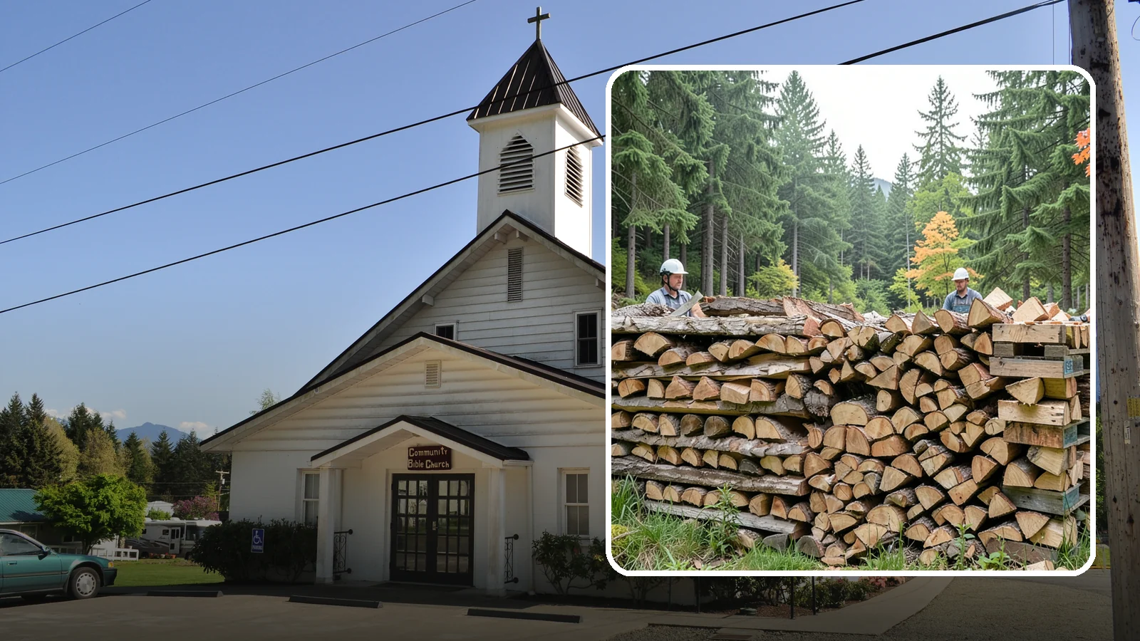 Palletized Firewood in Concrete, Skagit County, WA - Firewood stacked and secured on pallets for clean handling, easy storage, and forklift transfer.