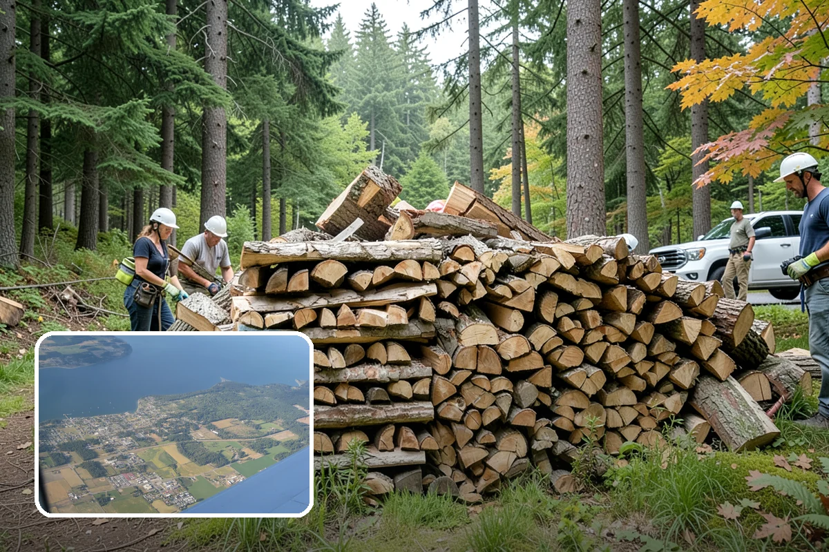Palletized Firewood in Coupeville, Island County, WA - Clean, organized wood kept off wet ground