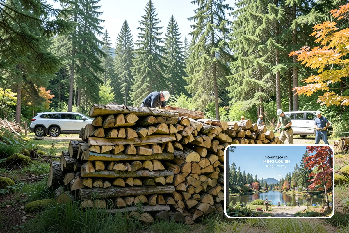 Palletized Firewood in Covington, King County, WA - Clean, organized wood kept off wet ground