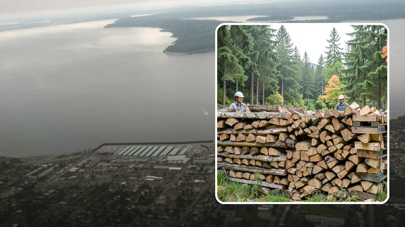 Palletized Firewood in Des Moines, King County, WA - Firewood stacked and secured on pallets for clean handling, easy storage, and forklift transfer.