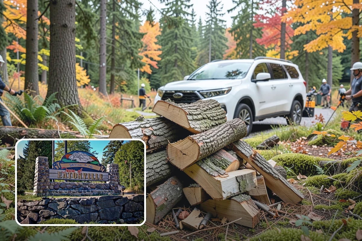 Palletized Firewood in Eatonville, Pierce County, WA - Clean, organized wood kept off wet ground