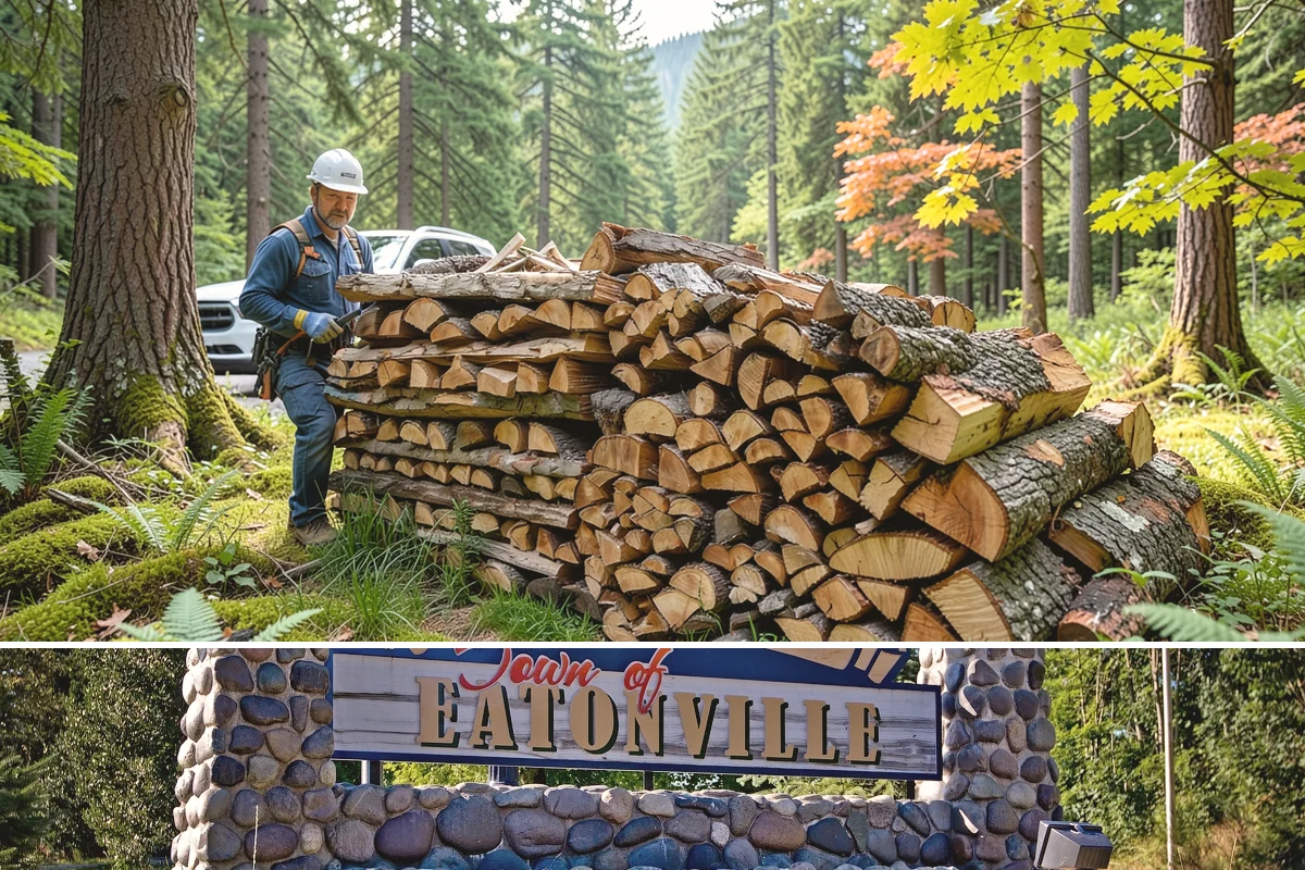 Palletized Firewood in Eatonville, Pierce County, WA - Palletized orders are popular ahead of fall and winter when clean bulk storage matters most.