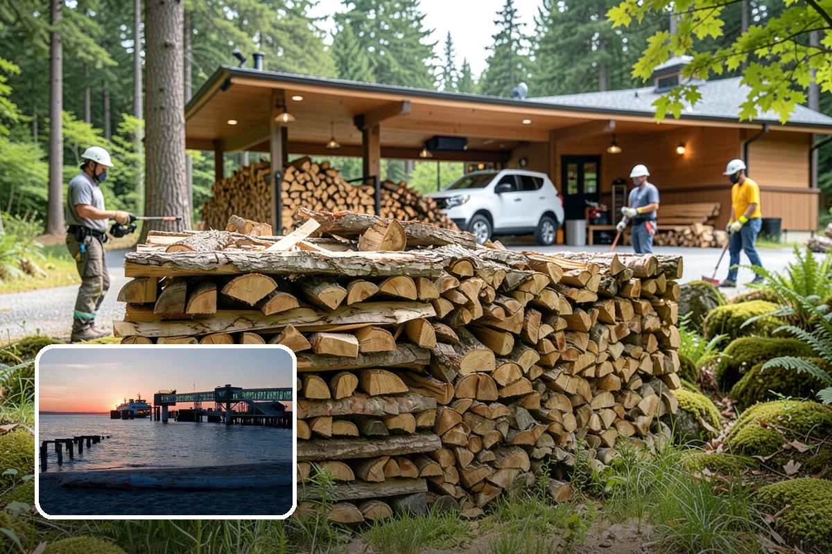 Palletized Firewood in Edmonds, Snohomish County, WA - Clean, organized wood kept off wet ground
