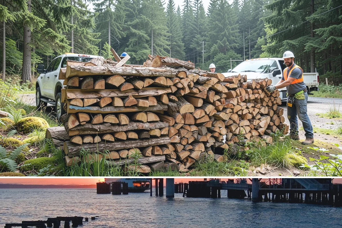 Palletized Firewood in Edmonds, Snohomish County, WA - Palletized orders are popular ahead of fall and winter when clean bulk storage matters most.