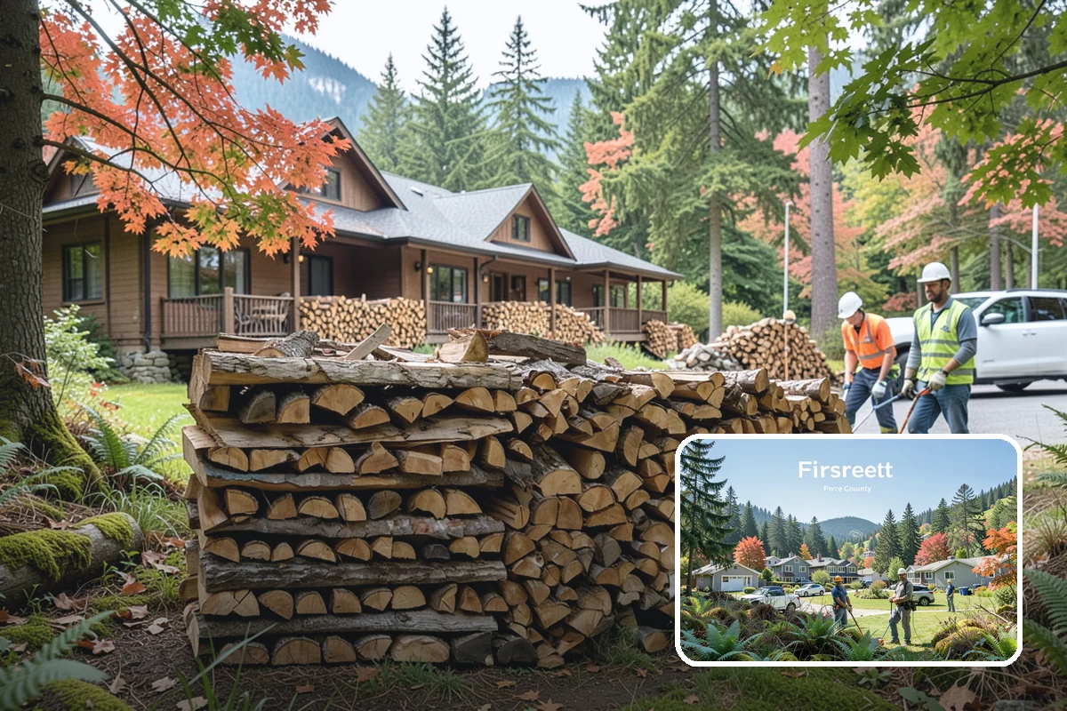 Palletized Firewood in Fircrest, Pierce County, WA - Clean, organized wood kept off wet ground