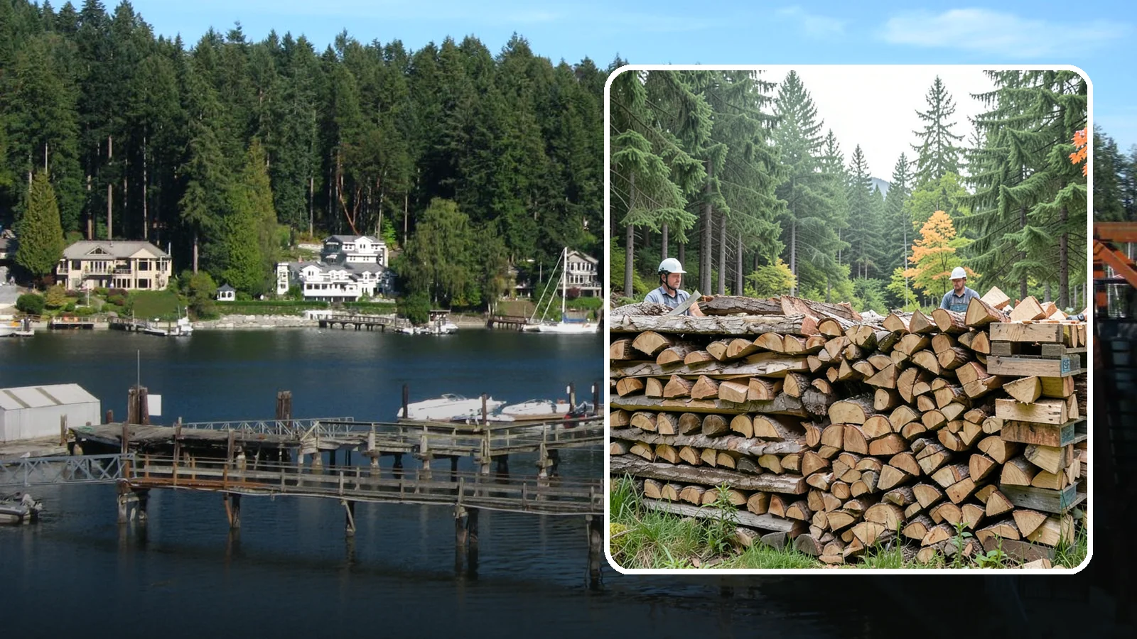 Palletized Firewood in Gig Harbor, Pierce County, WA - Firewood stacked and secured on pallets for clean handling, easy storage, and forklift transfer.