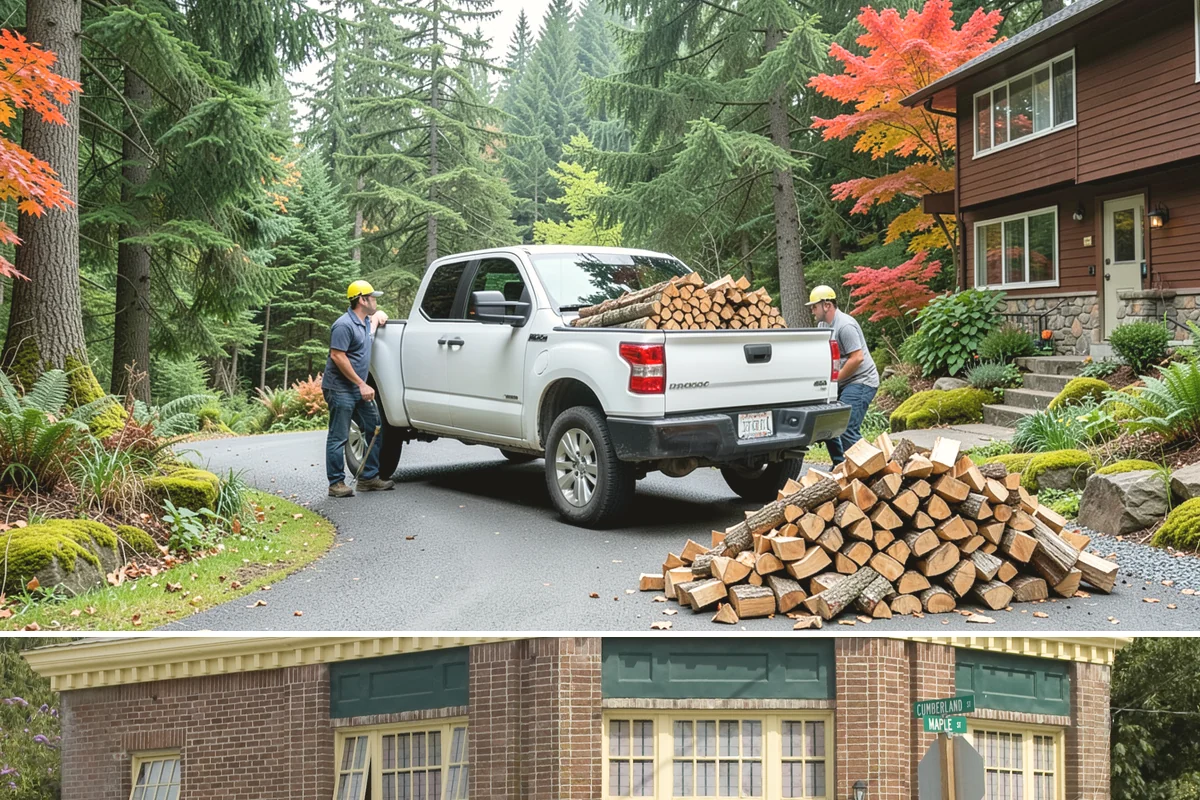 Palletized Firewood in Hamilton, Skagit County, WA - Palletized orders are popular ahead of fall and winter when clean bulk storage matters most.
