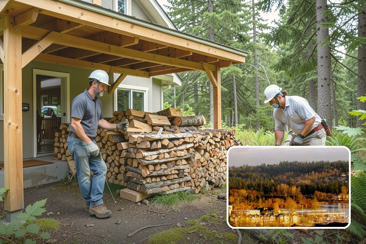 Palletized Firewood in Kenmore, King County, WA - Clean, organized wood kept off wet ground